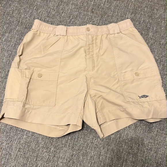 AFTCO Shorts Mens Aftco Fishing Shorts Khaki No Size Tag Measures